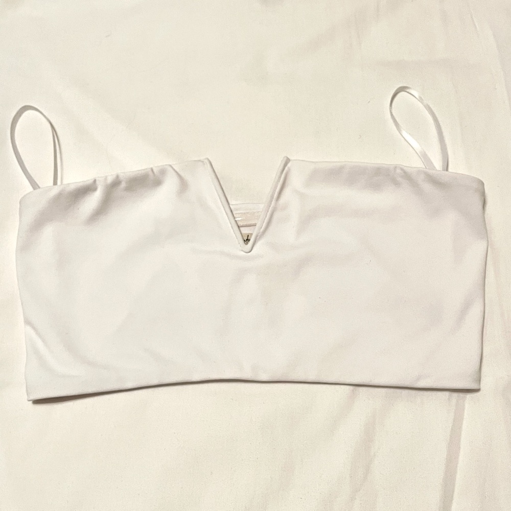 NWT Free People Intimately White V Cut Tube Top Crop Top Bandeau Top Small S - Picture 2 of 5